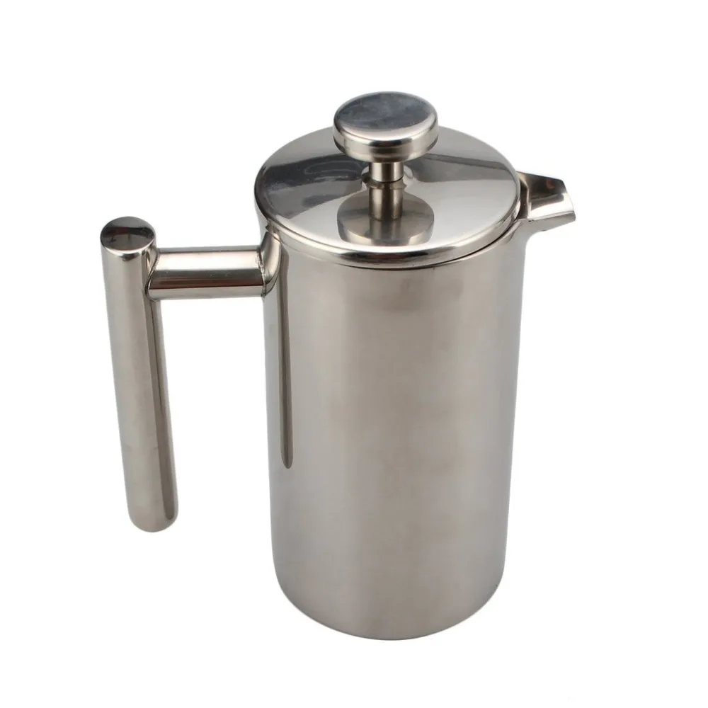 

304 Stainless Steel Double Wall Insulated Coffee Pot Portable French Press Coffee Tea Pot with Filter for Household Teapot