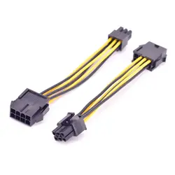 PCI-e 6Pin штекер к ЦПУ 8Pin женский кабель преобразования мощности ATX 12 В 8 P 4 + 4Pin к GPU 6 P кабель питания 18AWG