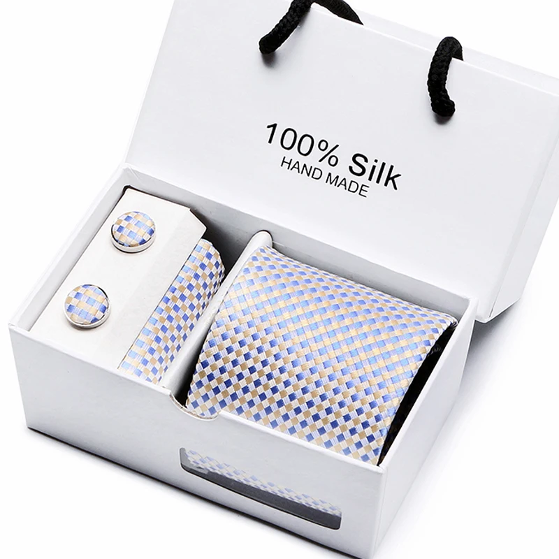 

New high-quality men's ties gravatas dos homens tie set ties for men striped neckties gift box packing