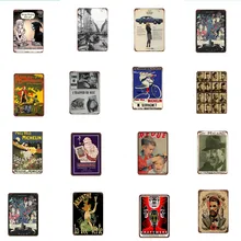 Парикмахерская о фильме объявлений, вывески Олово знак потертый шик Винтаж металла декоративное украшение на стену кафе-гараж наклейки художественная Настенный декор