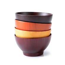 

new Best Quality Wooden Bowls Kitchen Tableware For Baby Feeding Rice Soup Food Container Kitchen Accessories