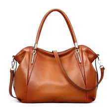 Vintage frauen Handtaschen Weichem Echtem Leder Tote Umhängetasche Hohe Qualität Kuh Leder Schultertasche Weibliche Braun Handtasche