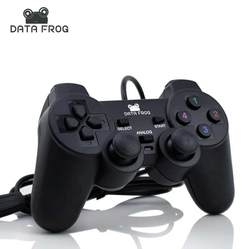 

DATA FROG Vibration Joystick Wired USB PC Controller For PC Computer Laptop For WinXP/Win7/Win8/Win10 For Vista Black Gamepad