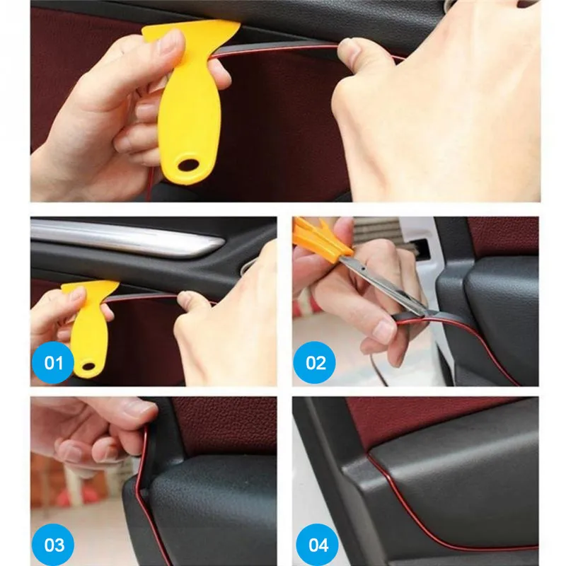 5 м автомобильный Стайлинг Универсальный DIY гибкий Декор интерьера формовочные полоски Авто двери края наклейки рождественские аксессуары