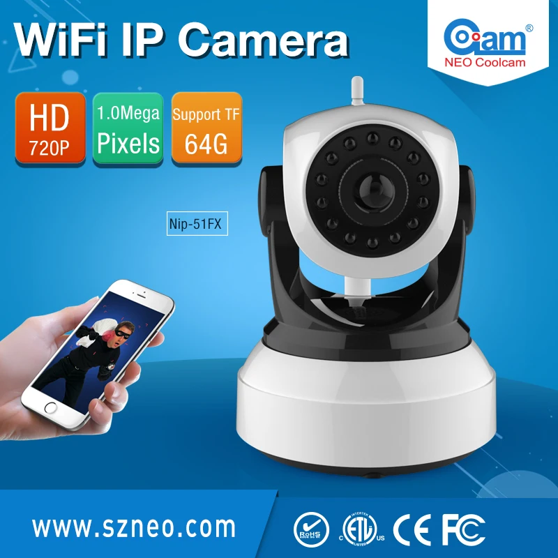NEO Coolcam NIP-51F2G HD wifi ip camera Wireless P2P CCTV 720P IP Camera and OnvifFree APP.