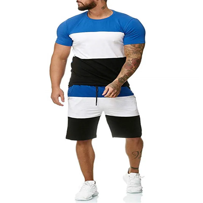 2019 Top Men's Sets summer T shirt+shorts Sets Print Men Brand Clothing ...