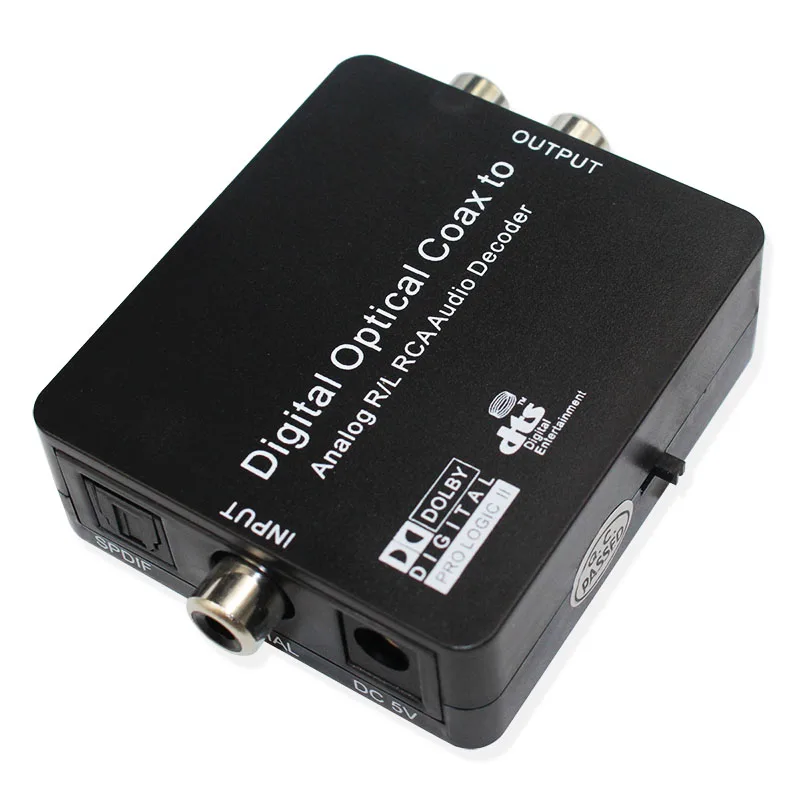 Digital Optical SPDIF Toslink Coaxial Digital To Analog Audio Decoder Converter With PCM Dolby Digital DTS