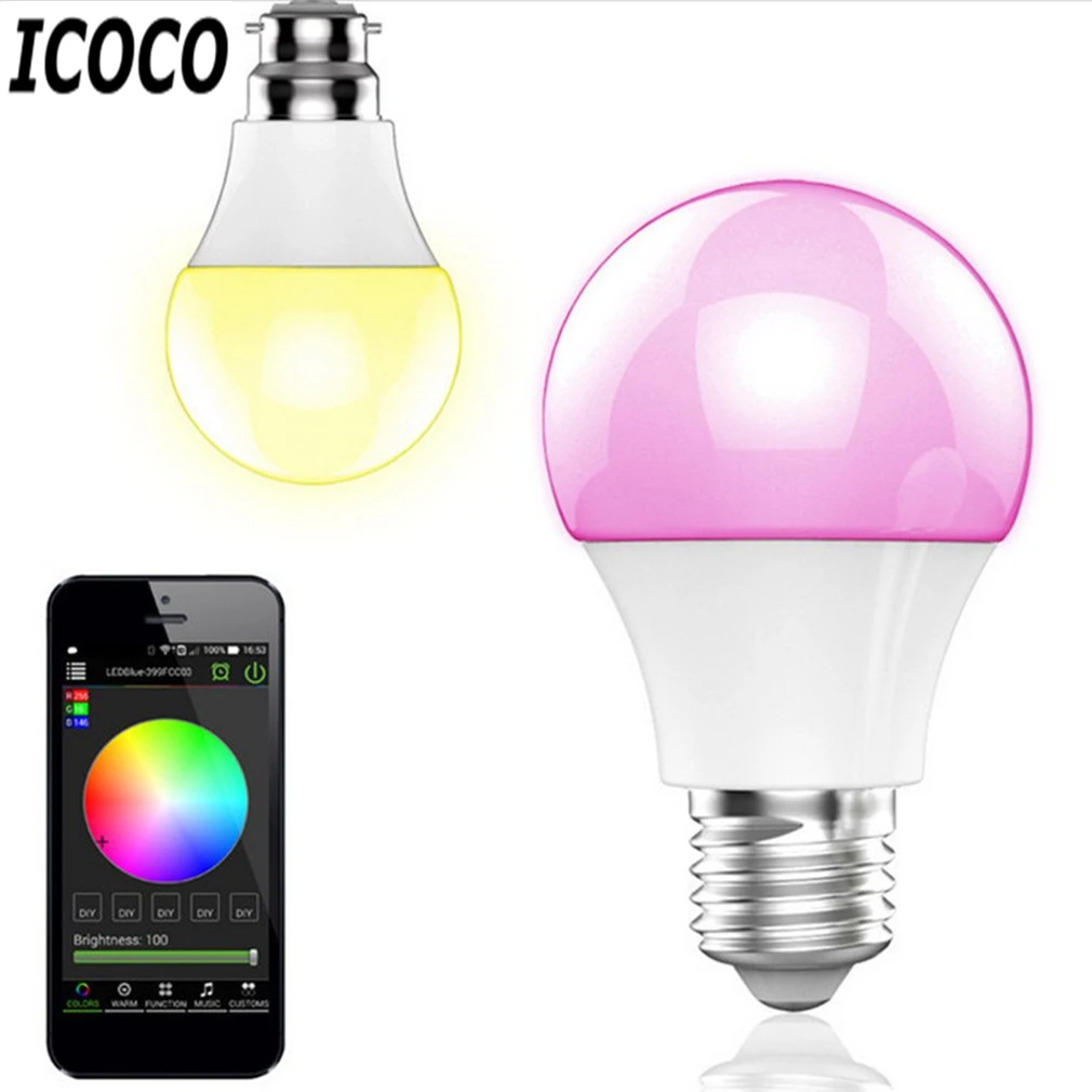 ICOCO E27 Smart Bluetooth LED Light Multicolor Dimmer Bulb Lamp for iOS