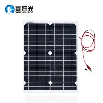 

Xinpuguang 20W 18V Flexible Solar Panel Transparent led Light and Durable Cell Module DIY RV Marine Outdoor boat Car LED Camping