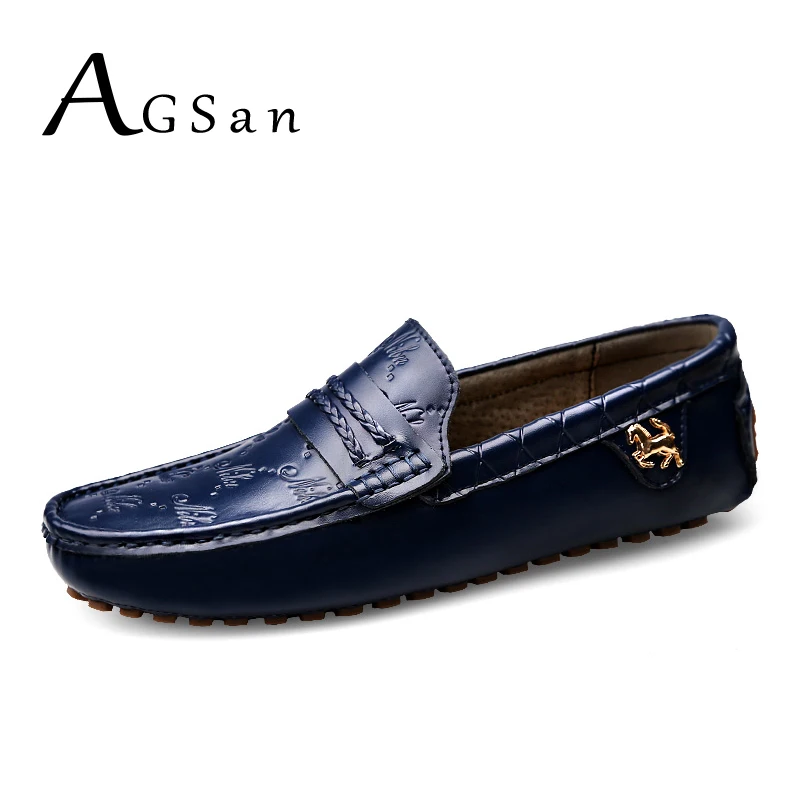 

AGSan Luxury Brand Italian Men Loafers Big Size 37-49 Driving Shoes Genuine Leather Mocasines Hombre Fashion Designer Loafers