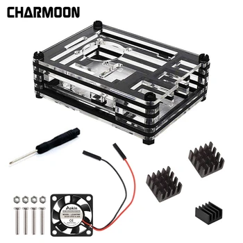 Ceny Dla Raspberry Pi 3 Case 9 Warstwowa Akrylowa Okładka Shell Box Wentylator I Radiator Dla Raspberry Pi 3 Model B + Plus Hot