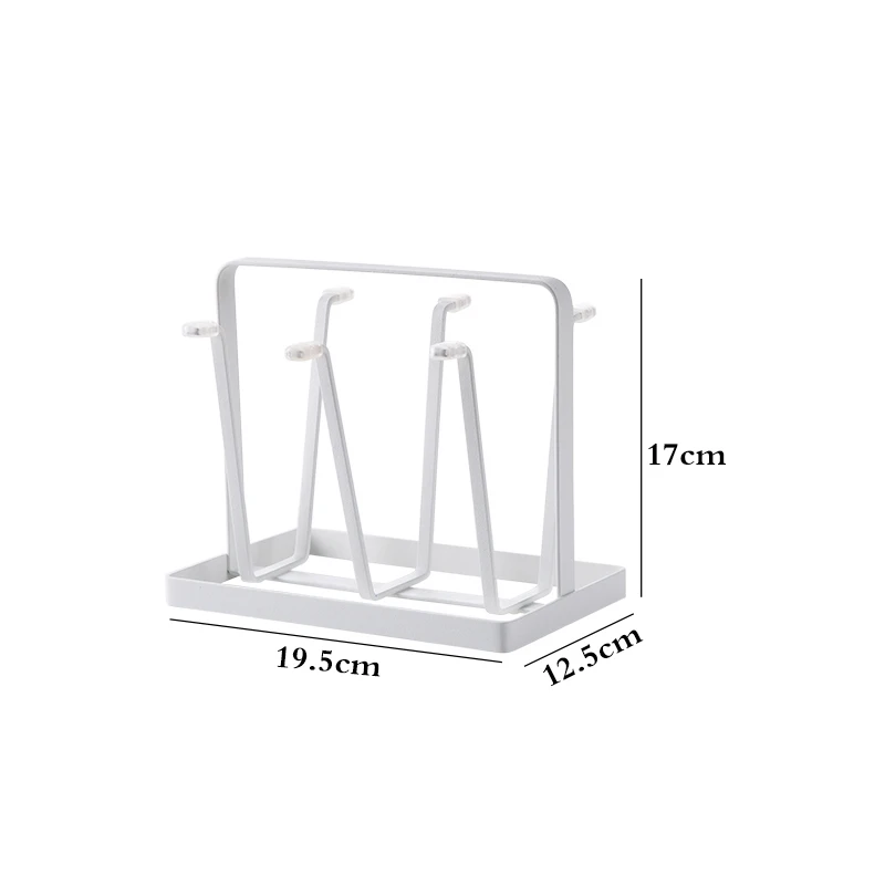  Creative Iron 6 Cups Mug Glass Stand Holder Drying Shelf Home Kitchen Hanging Drainer Storage Rack 