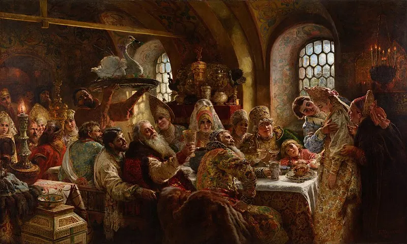 

Special offer # HOME OFFICE art - Russian painter Konstantin Makovsky A Boyar Wedding Feast copy print painting on canvas