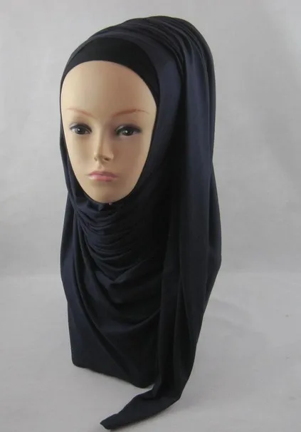 12 шт./лот) Джерси мусульманский хиджаб хлопок длинный шарф шаль мусульманские платки 180*80 см, вы можете выбрать Цвета JLS102