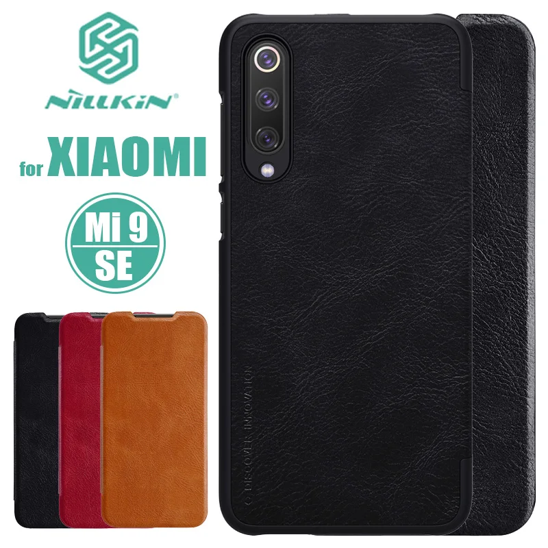 Роскошный кожаный чехол-книжка Nillkin Qin серии Xiaomi Mi 9 SE деловой Мягкий сенсорный