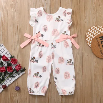 

Newborn Baby Girl Rompers Summer 2019 Cartoon Deer Cute Bow ruffle romper Jumpsuit For Children Clothes 0-24M baby girl onesie