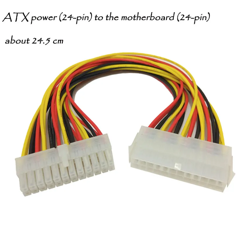 

Advanced 2018 New Computer Accessories 24Pin Power Extension Cable ATX PC PSU Male and Female Port M / F Expander 24.5CM