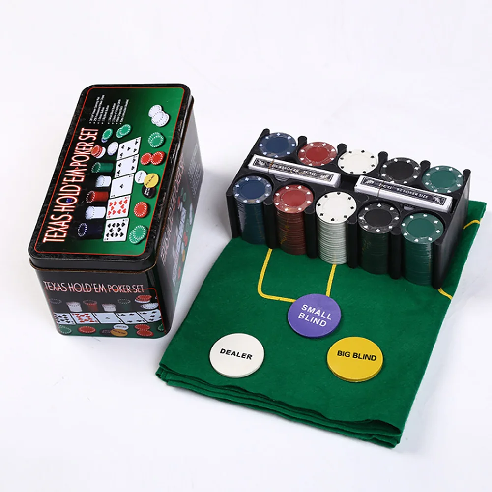 

200pcs Adult Fun Club Toy Portable Casino Aluminium Case With Chips Lightweight Game Poker Set Entertainment Plastic Digital