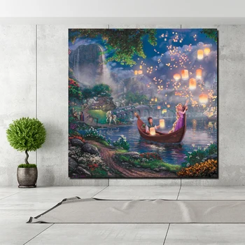 

Thomas Kinkade Wishing Light On The Creek Canvas Painting Print Living Room Home Decoration Modern Wall Art Oil Painting Posters