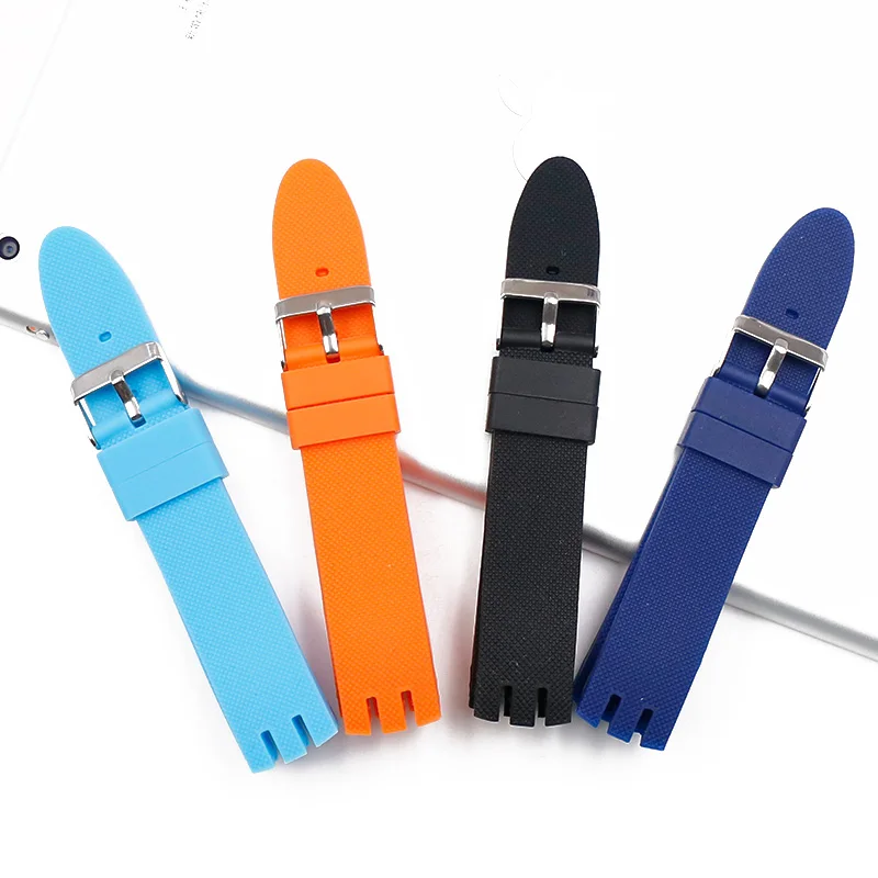 Watch Accessories Pin Buckle Silicone Strap Women Suitable for Swatch YTS401 402 409 713 YTB400 Rubber Strap Men Watch band