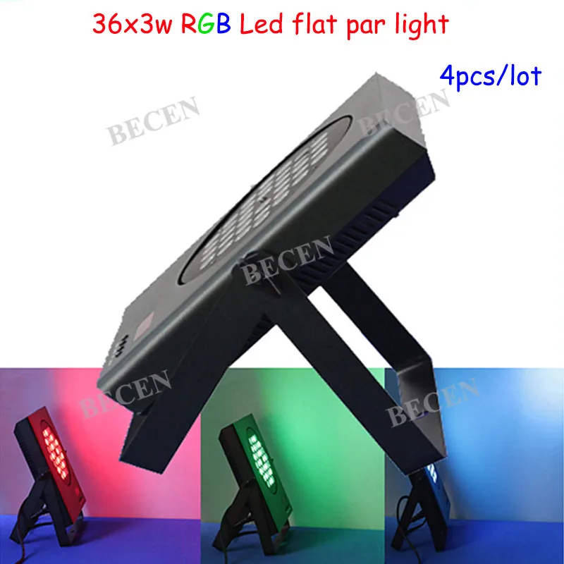 

4pcs/Lot Led par Light 36x3W RGB LED Par64 can light Flat Par can slim party stage disco club dj dmx led wash effect lights