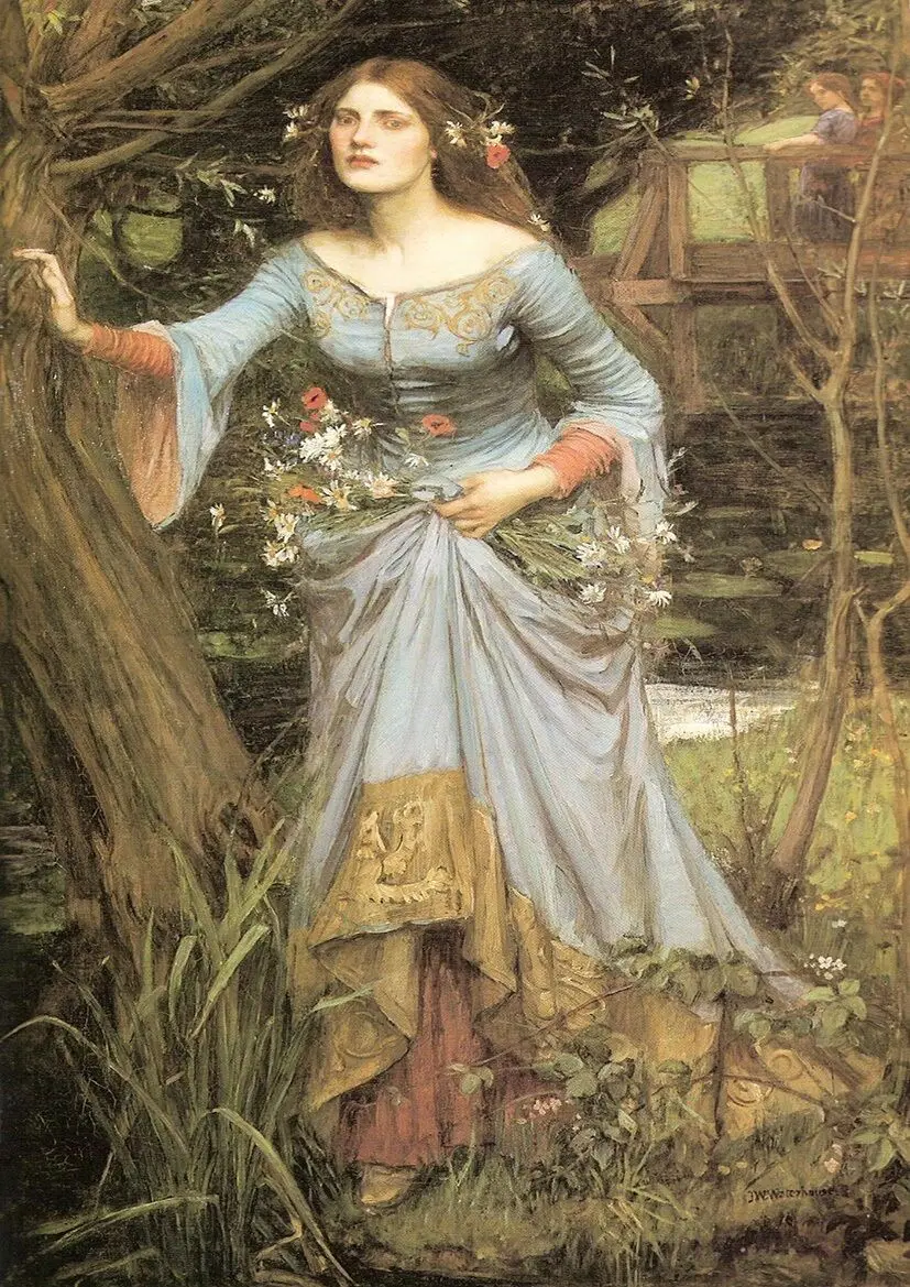 

John William Waterhouse: Ophelia SILK POSTER Decorative painting 24x36inch