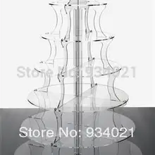 Ясно 7 ярусов круглая акриловая подставка для торта из оргстекла для кексов Дисплей стенд Свадебные украшения