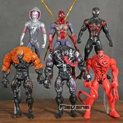 Marvel Человек-паук Venom кровопролитие Майлз Моралес Гвен Стейси Super Heroes Фигурки Коллекционная модель игрушки 6 шт./компл