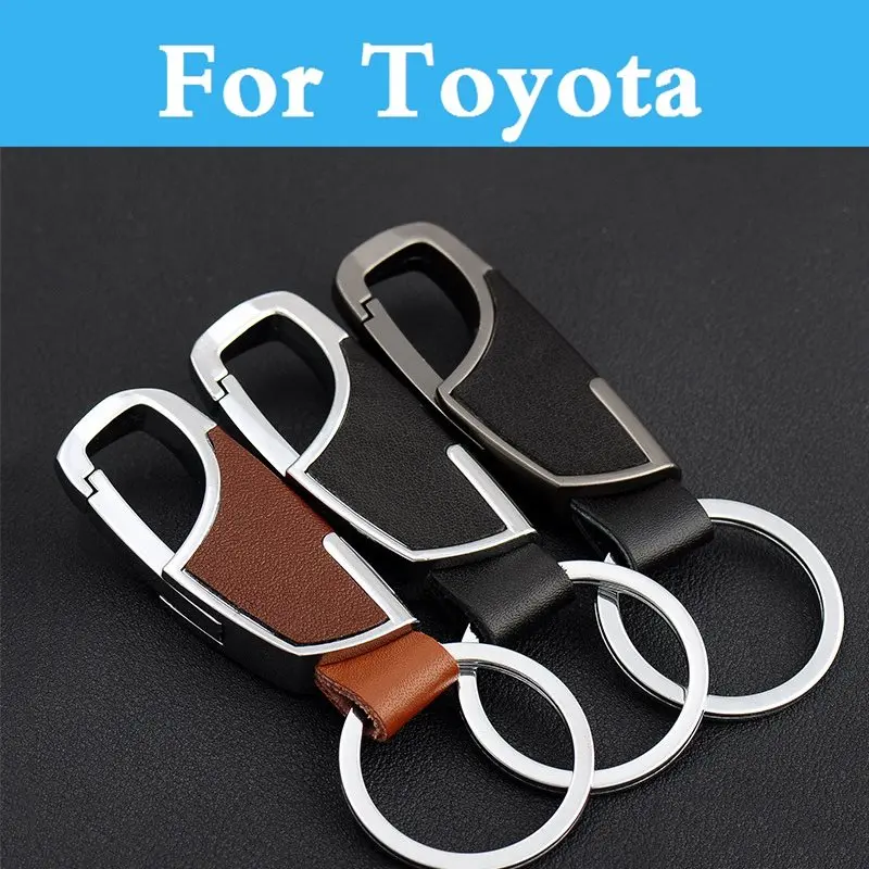 

High-end Car styling Leather Key Chain Ring Cover Case For Toyota Prius Prius c Probox Progres Pronard RAV 4 Rush Sai