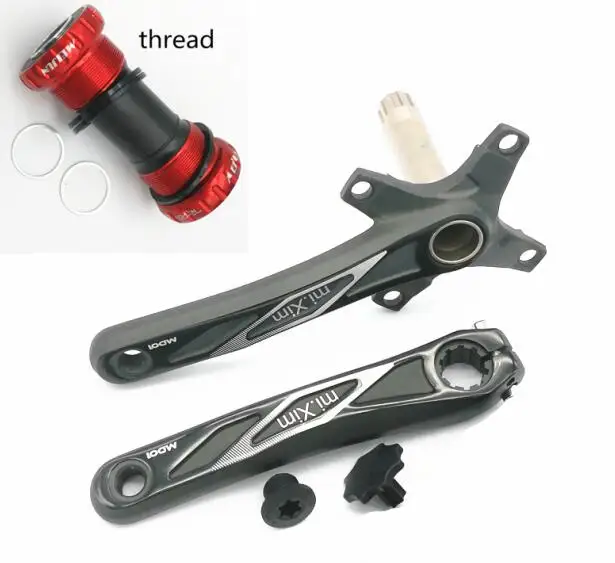 thread red 2019New велосипедный кривошипный комплект 104 BCD кривошипный рычаг MTB/дорожный велосипед crankset с BB кривошипный для Аксессуары для велосипеда велосипед часть 4 цвета - Цвет: thread red