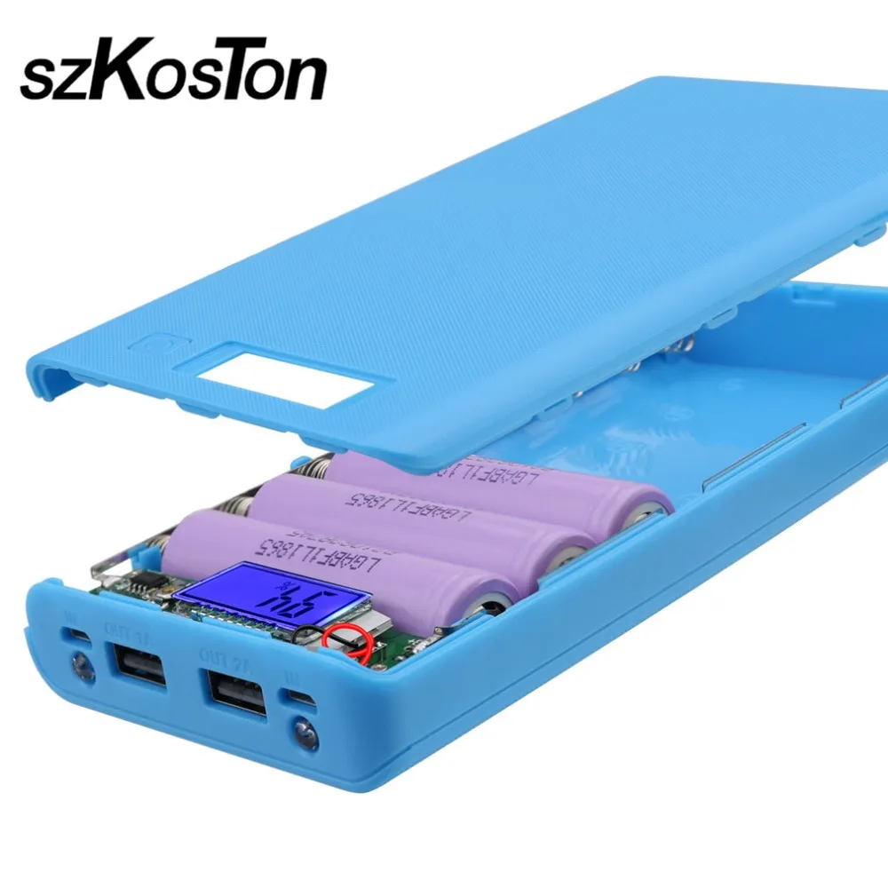 

DIY 8x18650 Battery Charger Case Power Bank Case 5V Dual USB Portable Battery Holder Box DIY 18650 Cell Case Powerbank