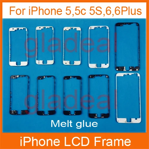 

20PCS Front LCD Touch Screen Bezel Frame With UV Hot Melt Glue adhesive supporting bracket Holder For iPhone 4 4s 5 5s 5c 6 Plus