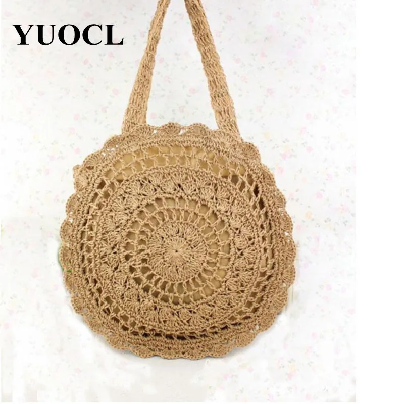 

Summer shoulder Bags For Women 2018 Luxury Handbags Women Bags Designer Famous Brand Ladies hollow out Beach Wicker Straw Bag