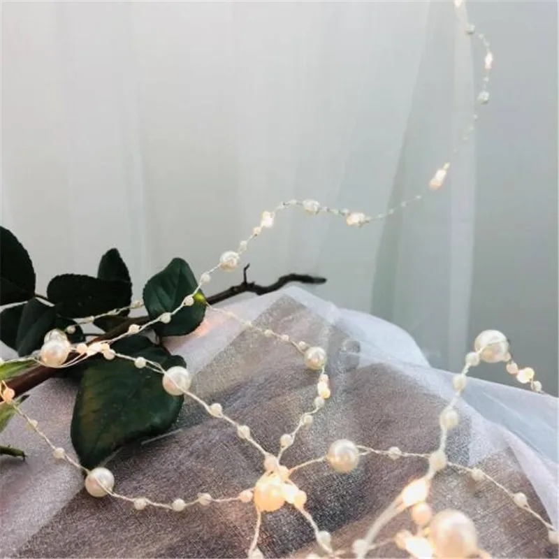 

AA Battery Operated Pearl LED Copper Wire String Holiday Lights Pearlized Fairy Lighting for Wedding Home Party Xmas Decoration