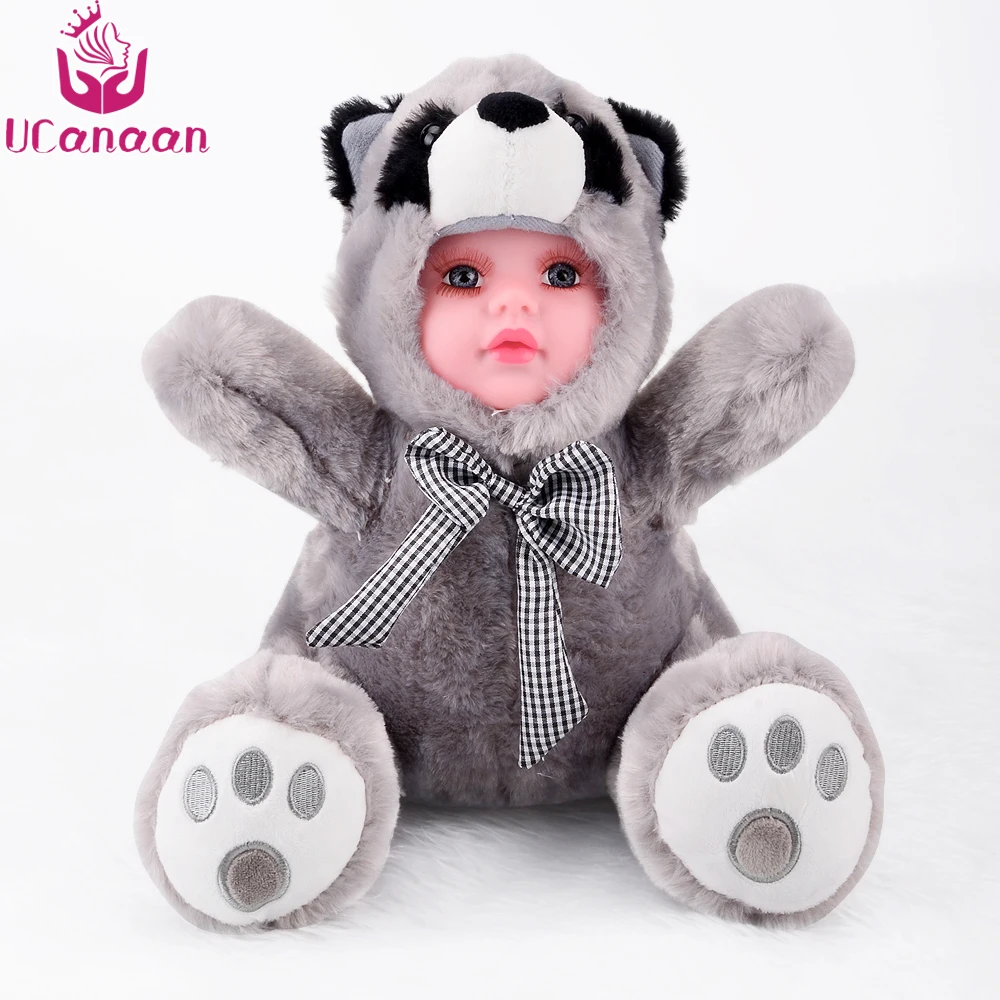 

UCanaan 10.6Inch/27CM Raccoon Doll Plush Stuffed Toys for Children 3D Eyes Simple Honest Soft Toys Best Birthday New Year Gifts