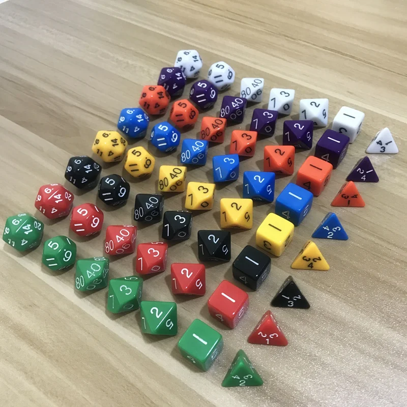 7Pcs/Lot Dice Set RPG Multi-sided D4 D6 D8 D10 D12 D20
