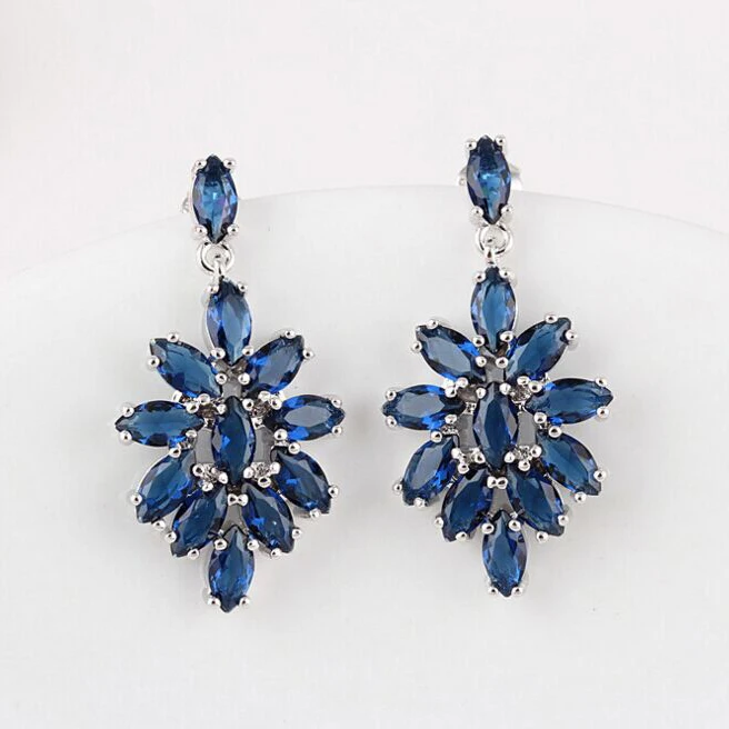 

Europe dinner ice flower collection earrings bride earrings AAA CZ stud earrings