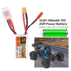 ZOP питание 14,8 в 450 мАч 75C 4S 1 P Lipo Батарея JST XT30 Plug Перезаряжаемые для скоростного радиоуправляемого дрона вертолета лодки автомобиля Модель