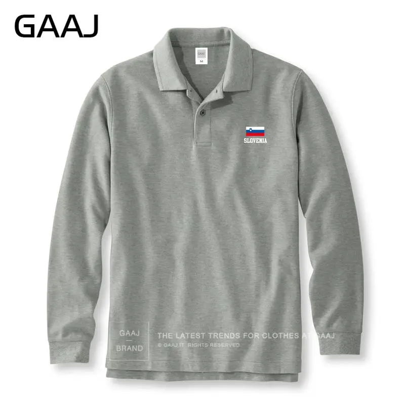 GAAJ Словения флаг рубашки поло мужские и женские унисекс летние модные мужские поло брендовая одежда высокого качества повседневные мужские#58KP4 - Цвет: Long Grey