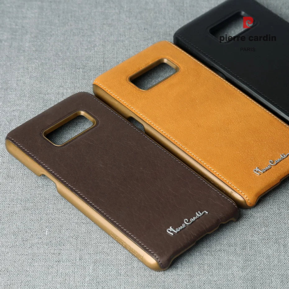 Чехол Pierre Cardin из натуральной кожи для samsung Galaxy S8/S8 Plus, роскошный тонкий жесткий чехол с металлическим логотипом для samsung S8, сумка