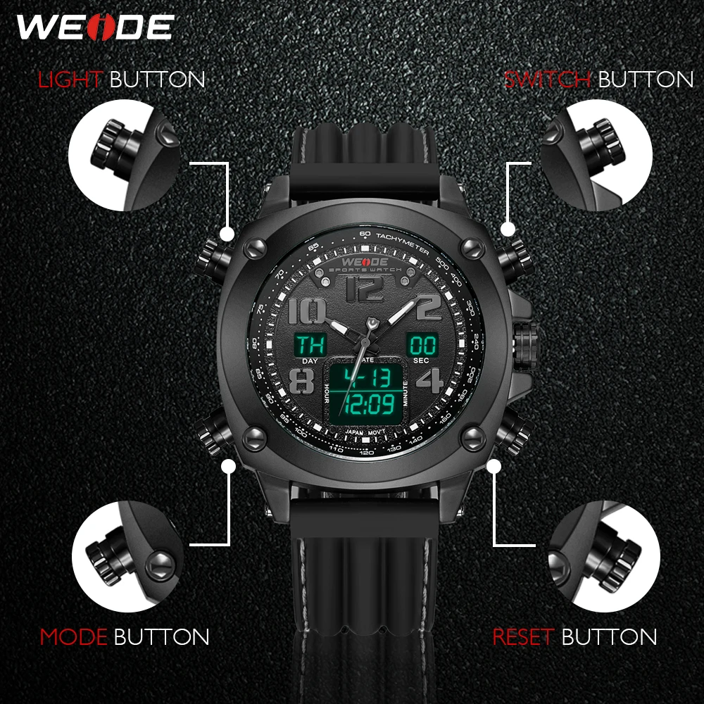

WEIDE Watch Men Relogio Watches Top Brand Fashion Quartz Movement Wristwatches Digital Numeral Clock Relogio Masculino Men Watch