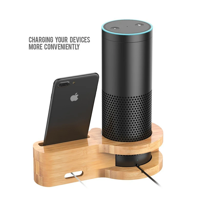 Multifunctional Bamboo Phone Charging Stand Holder for