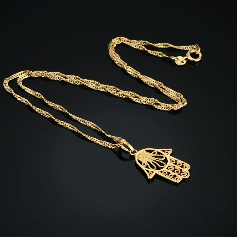تخريمية قلادة تميمة الحماية قلادة يد فاطمة الذهبية مجوهرات للنساء هدية دروبشيبينغ Hand Of Fatima Pendant Hamsa Hand Necklacehamsa Hand Aliexpress