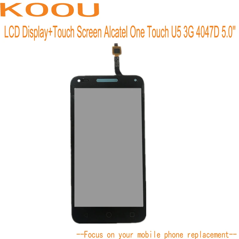 

LCD Display with Frame for Alcatel One Touch U5 3G 4047D 5.0'' Touch Screen Dightizer Sensor Assembly Replacement Parts Black