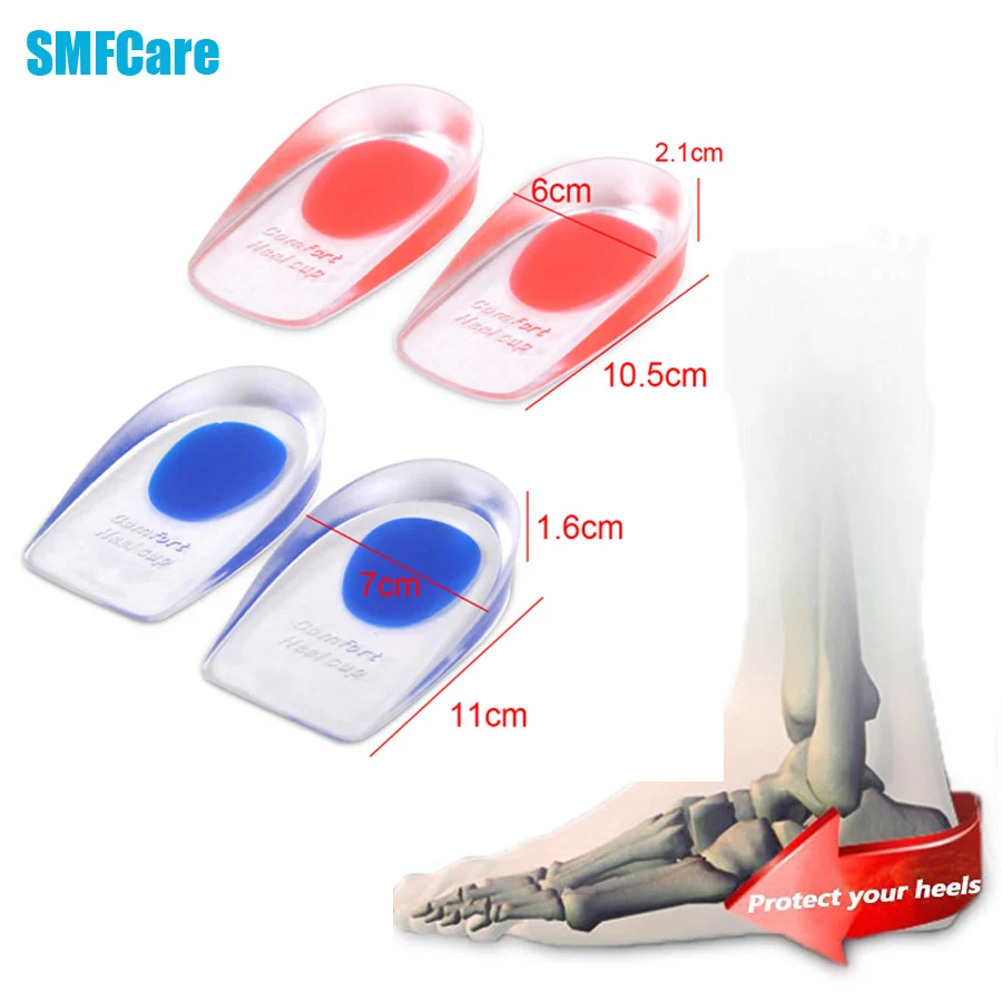 1Pair Orthopedic Insoles Silicon Gel Heel Cushion Insoles Soles Relieve