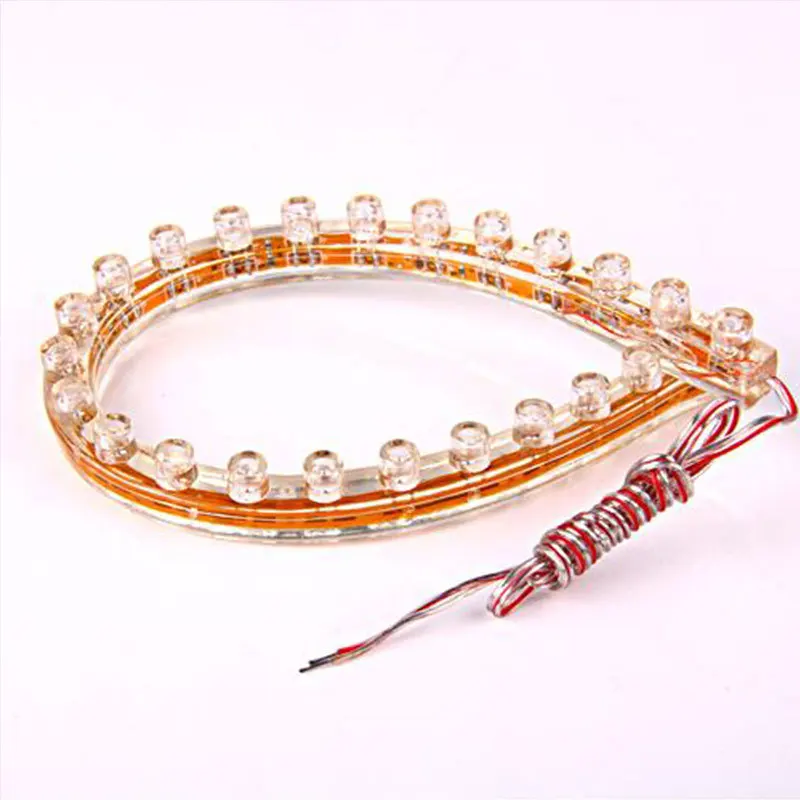 

Flexible Auto Car Decor LED Strip Lamp Waterproof 24LEDs 24cm Yellow Light Emitting Diode Light Bar For Truck Boat Motorcycle