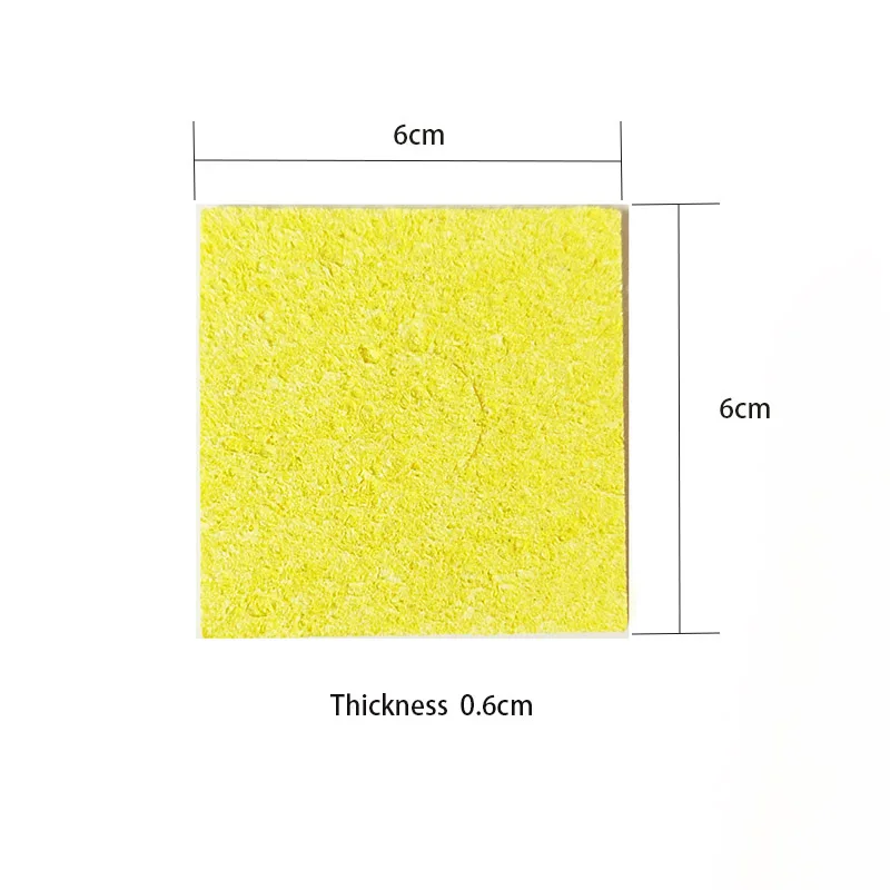 10PSC желтый Губка для припоя очиститель для электросварки паяльник паяльная станция пистолет - Цвет: 10PCS 6x6x0.6cm