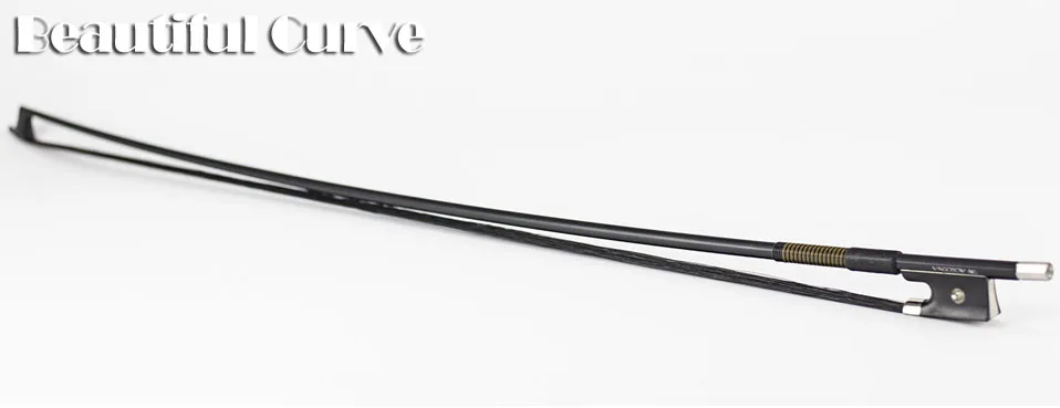 102VB 4/4 Size Black Carbon Fiber VIOLIN BOW Ebony Frog Nickel Silver Fitted Natural Black Horsehair Violin Parts Accessories