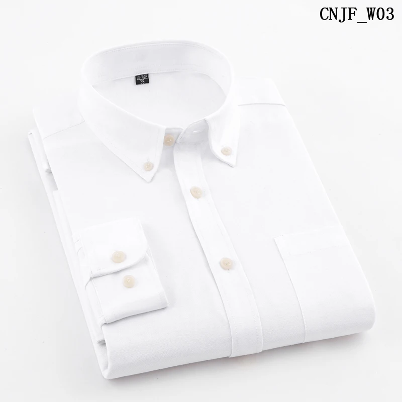 MACROSEA Мужская оксфордская однотонная Повседневная рубашка высокого качества без железа против морщин мужские DP рубашки с отделкой удобная одежда - Цвет: CNJFW03
