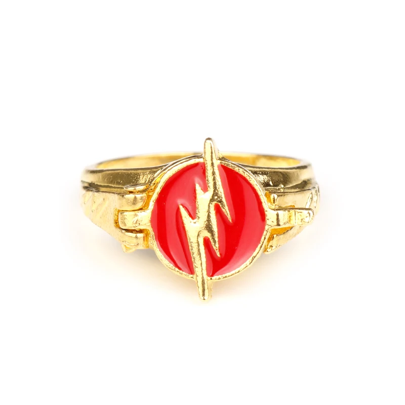 Новое поступление, ювелирные изделия, Лига справедливости, DC Comics, флэш-кольца, Золотое кольцо со вспышкой, кольцо с логотипом, для женщин и мужчин, Flashman, косплей, подарок - Цвет основного камня: 89